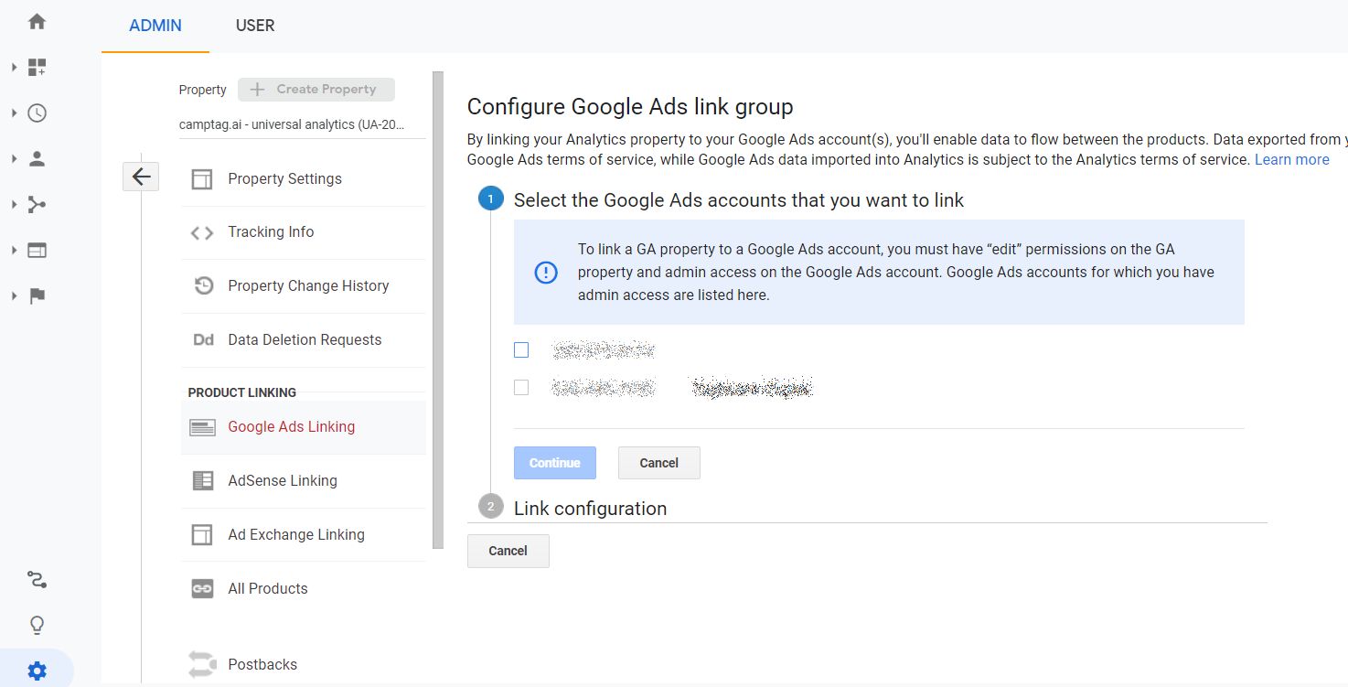 Linking Google Ads to Google Analytics